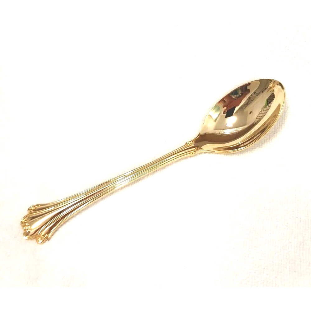 F.B. Rogers Gold Soup SPOON‎ Chippendale Gold Electroplate HOLIDAYS